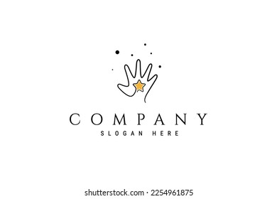 Child hand logo design with star depicting reaching a dream