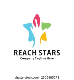 Child hand logo design with star depicting reaching a dream, Education logo designs