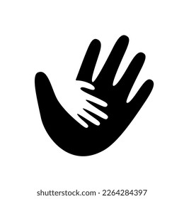 Child hand in parent hand illustration