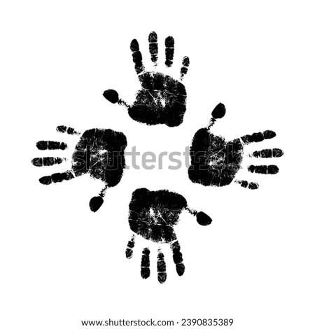 Child hand print, cute skin texture pattern, grunge vector illustration eps 10