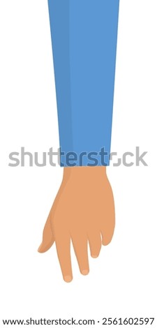 Child hand taking something isolated on white background