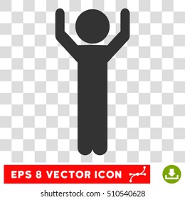Child Hands Up EPS vector icon. Illustration style is flat iconic gray symbol.