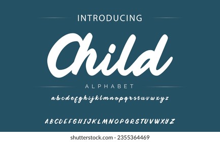 Child Handwritten Brush font for lettering quotes. Hand drawn brush style modern calligraphy.