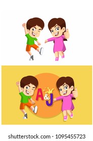 Child Happy Mascot Design Illustration