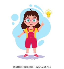 The child has an idea. Vector illustration