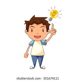 Child having an idea, vector illustration