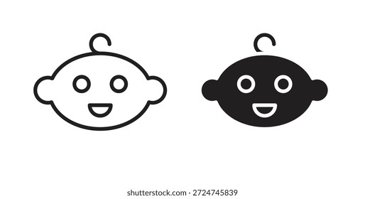 Child head icon. filled flat sign for mobile concept and web design