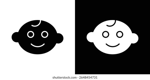Child head icon symbol collection. Flat vector stock illustration.