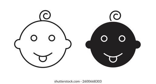 Child head icons graphics set vectors