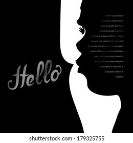 Child head silhouette background, vector illustration