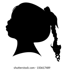 a child head silhouette vector 