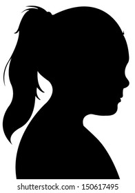 a child head silhouette vector 