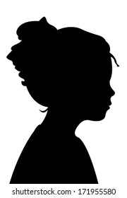 a child head silhouette vector 