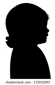 a child head silhouette vector 