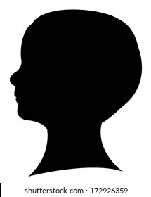 A Child Head Silhouette Vector 