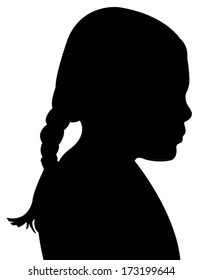 a child head silhouette vector 
