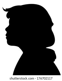 A Child Head Silhouette Vector 