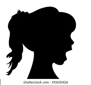 A Child Head Silhouette Vector 