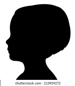 a child head silhouette vector 
