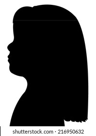 a child head silhouette vector 