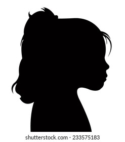 a child head silhouette vector 