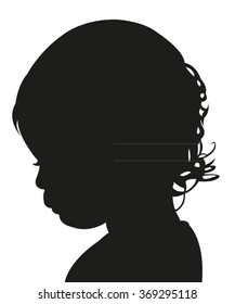 a child head silhouette vector 