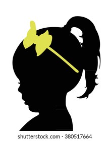 a child head silhouette vector