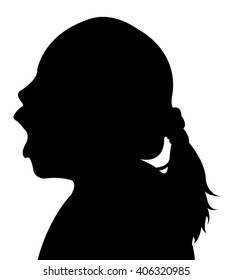 a child head silhouette vector 