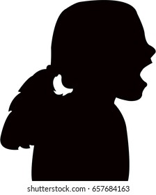 a child head silhouette vector