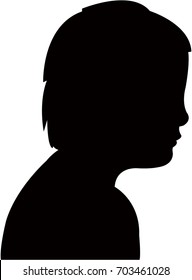 a child head silhouette vector