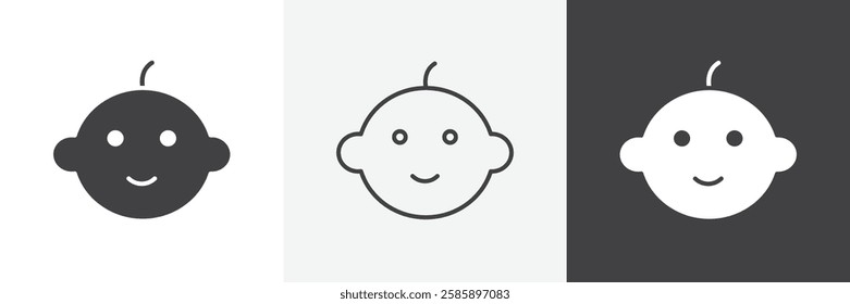 Child head vector icons collection graphic designs for ui designs