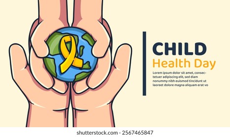 Child Health Day Concept support illustration. childhood cancer awareness