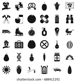 Child health icons set. Simple style of 36 child health vector icons for web isolated on white background