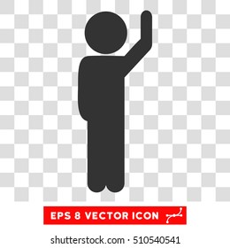 Child Hello EPS vector pictograph. Illustration style is flat iconic gray symbol.