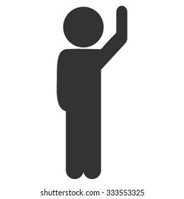 Child Hello vector icon. Style is flat symbol, gray color, rounded angles, white background.
