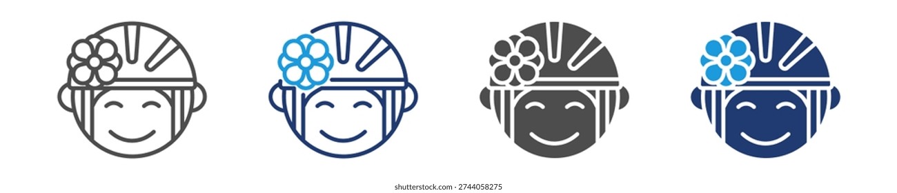 child helmet icon set multiple style
