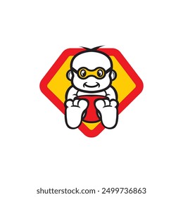 Child hero logo icon design,vector illustration