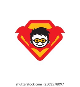 Child hero logo icon design,vector illustration