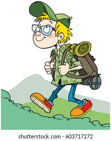 Child hiking