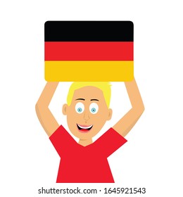 Child holding the flag of germany. this is a vector. illustration.