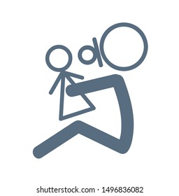 Child holding toy. Vector illustration. EPS 10. Сhild is played with a toy. Baby icon. Baby with pacifier. Baby in a flat style.