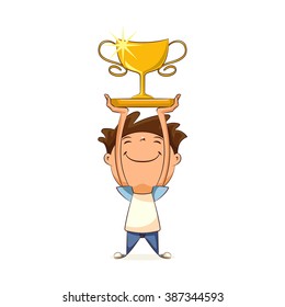 Child Holding Trophy