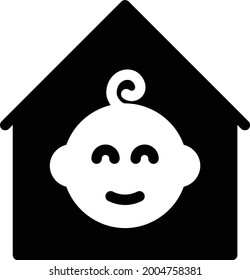 child house vector glyph flat icon