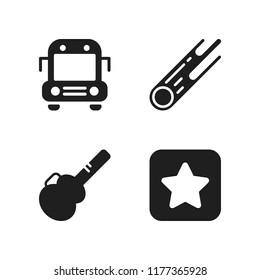 child icon. 4 child vector icons set. favourite, falling star and school bus icons for web and design about child theme