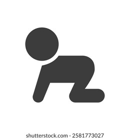 Child Icon Black and White Vector Graphic