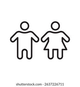 child icon. boy and girl