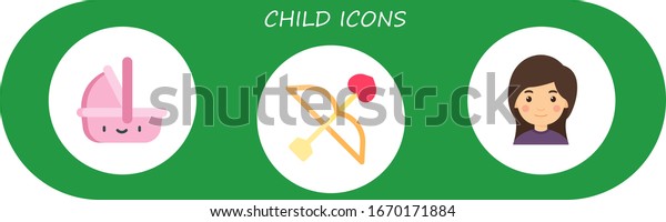 Child Icon Set 3 Flat Child Stock Vector (Royalty Free) 1670171884 ...