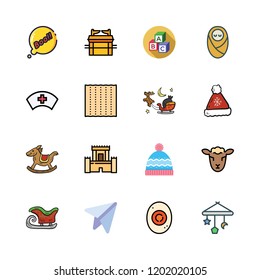 child icon set. vector set about sled, abc, paper plane and baby icons set.