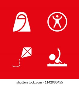 child icon set. zorbing, arab and kite vector icon for graphic design and web