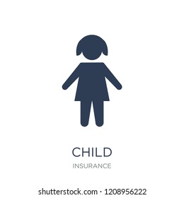 Child icon. Trendy flat vector Child icon on white background from Insurance collection, vector illustration can be use for web and mobile, eps10